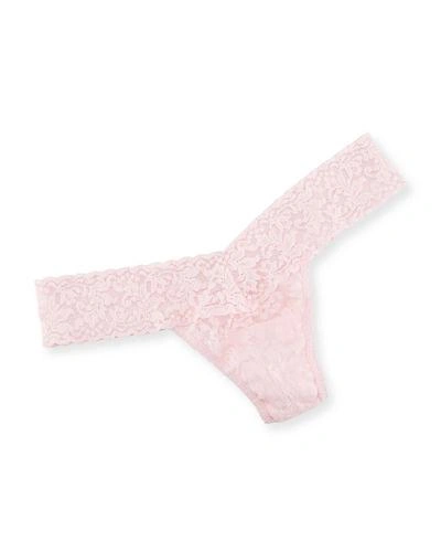 Shop Hanky Panky Signature Lace Low-rise Thong In Bliss Pink