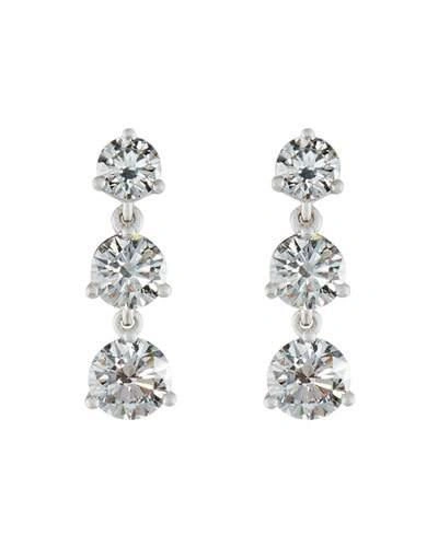 Shop Memoire Diamond Three-drop Earrings