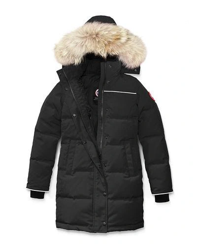 Shop Canada Goose Kid's Juniper Parka W/ Removable Fur Trim, Xs-l In Black