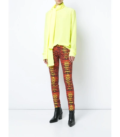 Shop Faith Connexion Yellow/red Leopard Print Skinny Jeans