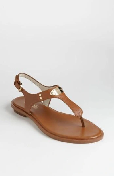 Shop Michael Michael Kors Women's  'plate' Thong Sandal In Luggage