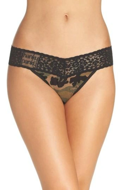 Shop Hanky Panky Print Original Rise Thong In Camo Multi