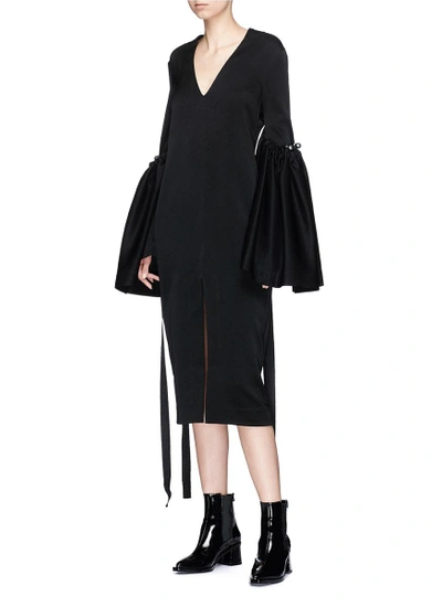 Shop Ellery 'adage' Detachable Bell Sleeve Overlay Crepe Dress