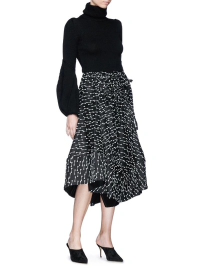 Shop Rosie Assoulin Fil Coupé Basketweave Flared Skirt