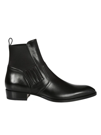 Shop Saint Laurent Wyatt Boots In Black