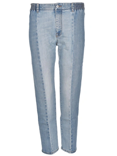 Shop Stella Mccartney Paneled Cropped Jeans In Blu