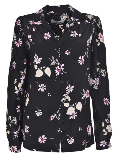 Shop Valentino Flowers Fall Blouse In Nero