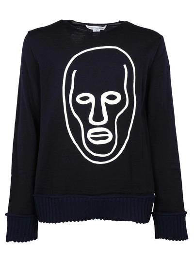 Shop Comme Des Garçons Shirt Comme Des Gar?ons Shirt Face Print Sweatshirt In Blue