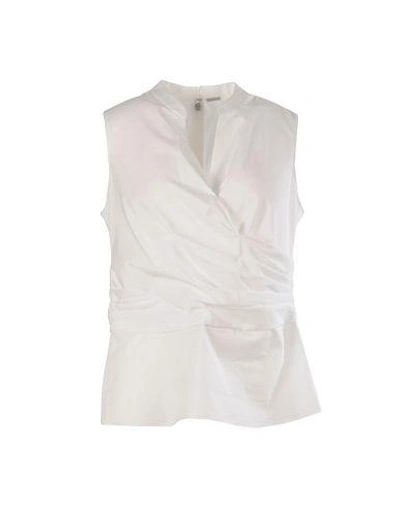 Shop Elie Tahari Solid Color Shirts & Blouses In White