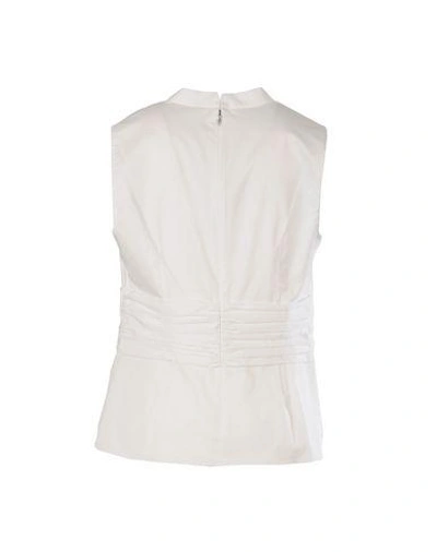 Shop Elie Tahari Solid Color Shirts & Blouses In White