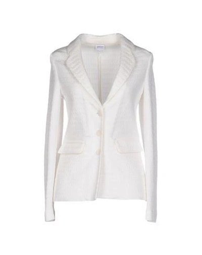 Shop Armani Collezioni Blazers In White