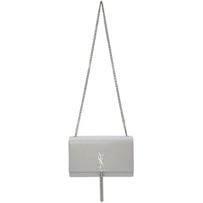 Shop Saint Laurent Grey Medium Kate Tassel Satchel