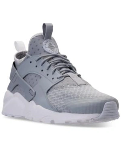 Shop Nike Men's Air Huarache Run Ultra Running Sneakers From Finish Line In Wolf Grey/pale Grey-white