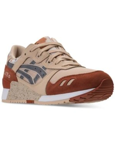 Shop Asics Men's Gel-lyte Iii Casual Sneakers From Finish Line In Camo- Marzipan/silver