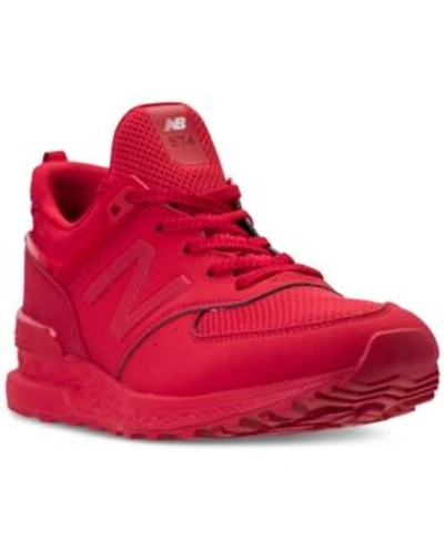 Shop New Balance Men's 574 Synthetic Casual Sneakers From Finish Line In Red