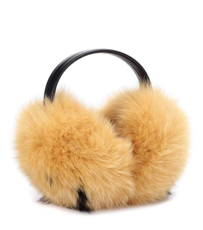 Shop Anya Hindmarch Smiley Fur Ear Muffs