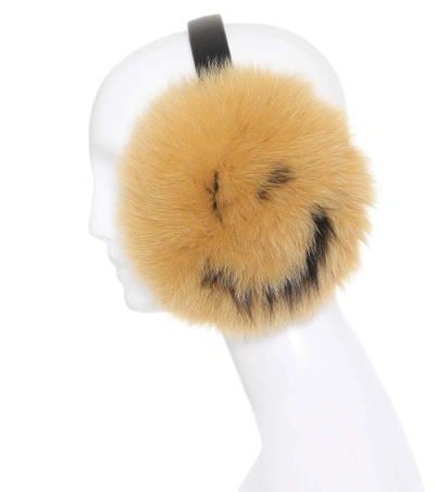 Shop Anya Hindmarch Smiley Fur Ear Muffs