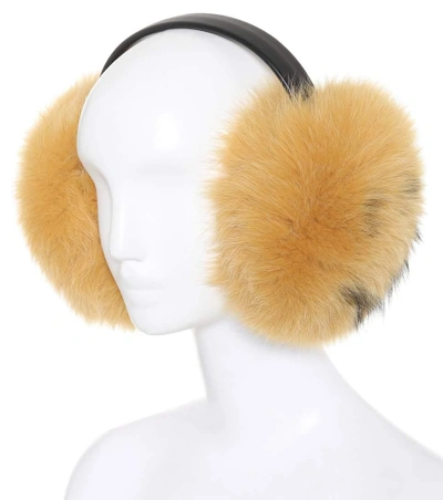 Shop Anya Hindmarch Smiley Fur Ear Muffs