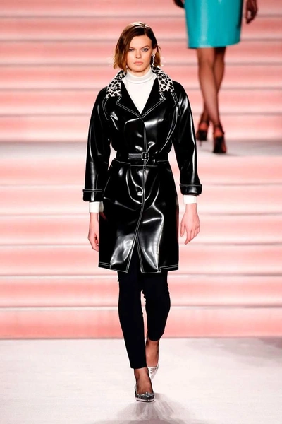 Shop Philosophy Di Lorenzo Serafini Faux Leather Coat In Black