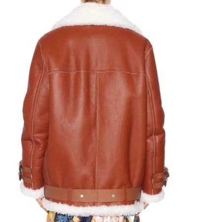 Shop Acne Studios Velocite Leather Jacket In Brown