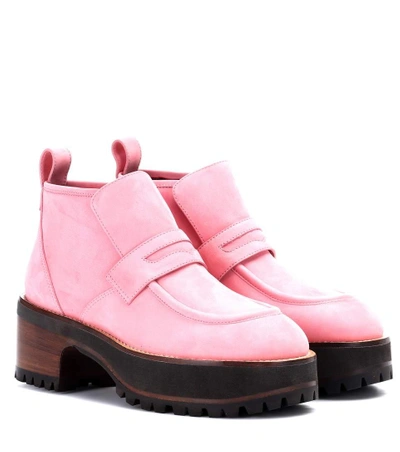 Shop Sies Marjan Jane Suede Platform Ankle Boots In Pink