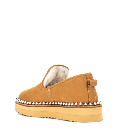 Shop Alexander Wang Tedi Shearling-lined Slippers In Brown