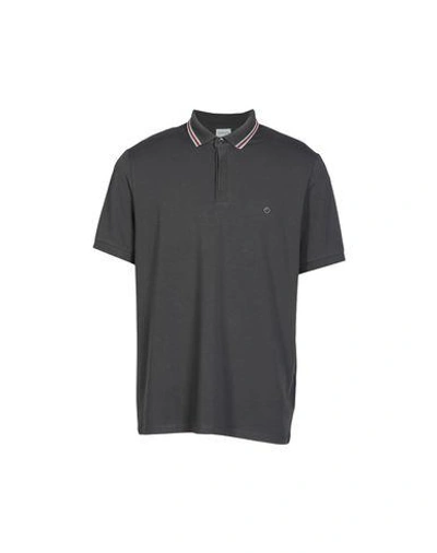 Shop Armani Collezioni Polo Shirts In Lead