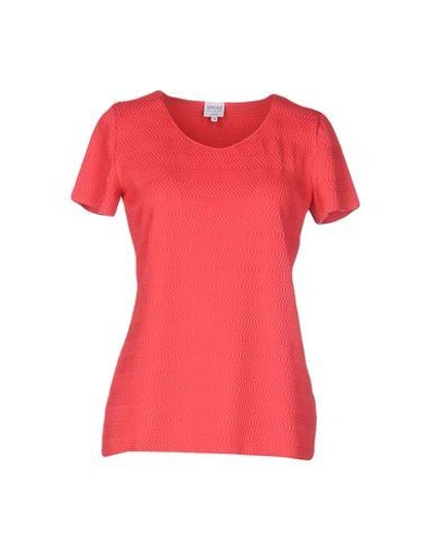 Shop Armani Collezioni T-shirt In Coral