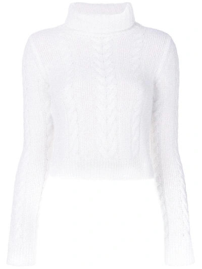 cable-knit turtleneck sweater