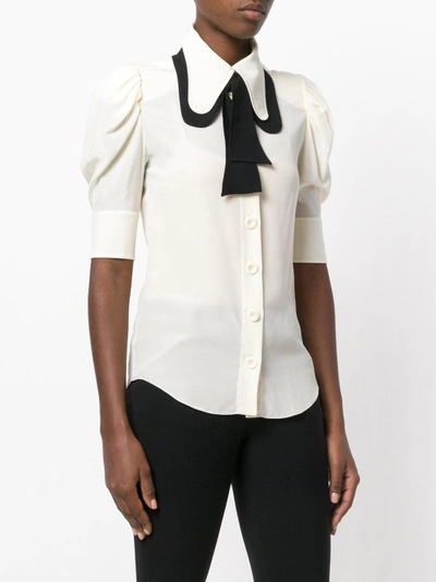 Shop Chloé Tied Contrast Collar Blouse