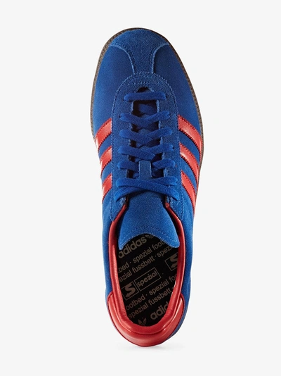 Shop Adidas Originals Blue Suede Spiritus Spzl Sneakers In Red