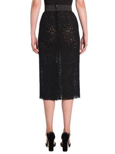 Shop Dolce & Gabbana Lace Pencil Skirt In Black