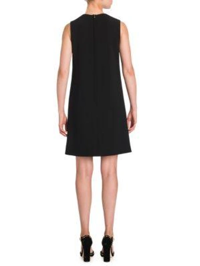 Shop Dolce & Gabbana Lace Applique A-line Dress In Black