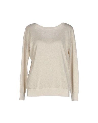 Shop Essentiel Antwerp Woman Sweater Beige Size M Cotton, Polyamide, Silk, Metal