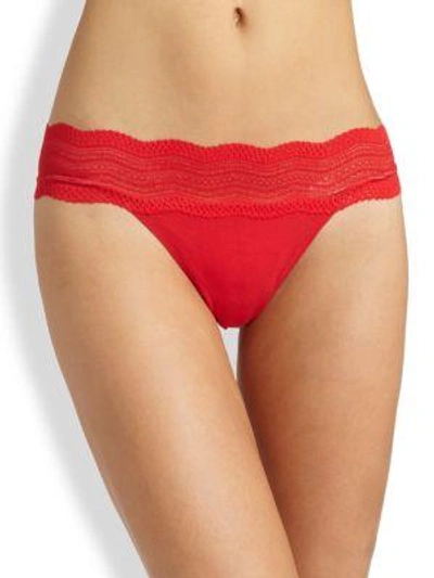 Shop Cosabella Dolce Lace Thong In Poinsettia