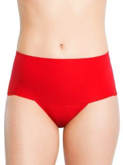 Shop Spanx Undie-tectable Lace Hi-hipster Panty In Rouge Red