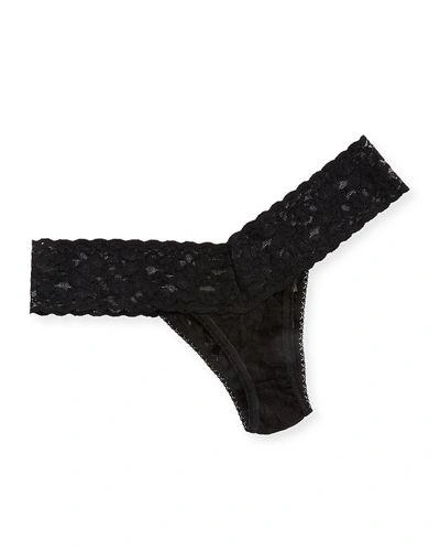 Shop Hanky Panky Signature Lace Low-rise Thong In Black