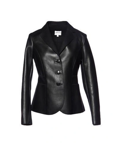 Shop Armani Collezioni Blazer In Black