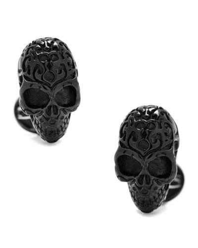 Shop Cufflinks, Inc 3d Fatale Skull Cuff Links, Black