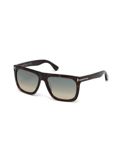 Tom Ford Morgan Thick Square Acetate Sunglasses, Tortoiseshell