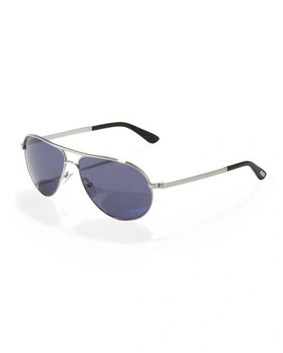 Shop Tom Ford Marko Aviator Sunglasses, Shiny Rhodium