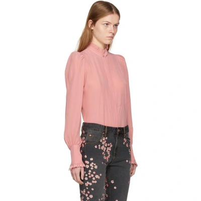 Shop Isabel Marant Pink Silk Sloan Blouse In 40cp Candy Pink