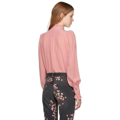 Shop Isabel Marant Pink Silk Sloan Blouse In 40cp Candy Pink