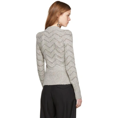 Shop Isabel Marant Grey Elson Fancy Donegal Sweater