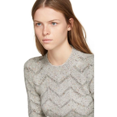 Shop Isabel Marant Grey Elson Fancy Donegal Sweater