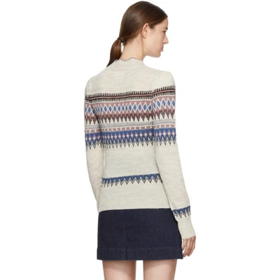 Shop Isabel Marant Étoile Off-white Jacquard Blake Sweater