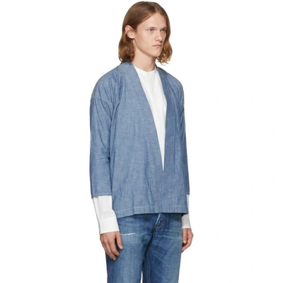 Shop Visvim Blue Noragi Cardigan