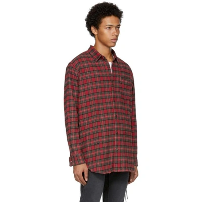 Shop Mastermind Japan Red Flannel Check Shirt