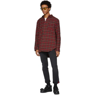 Shop Mastermind Japan Red Flannel Check Shirt