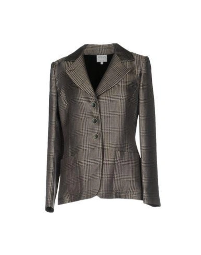 Shop Armani Collezioni Blazer In Grey